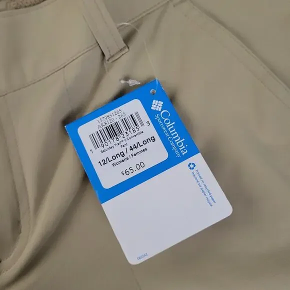 Columbia Womens Omni Shield Straight Leg Convertible Pants Active Fit 12 Long - Picture 9 of 13